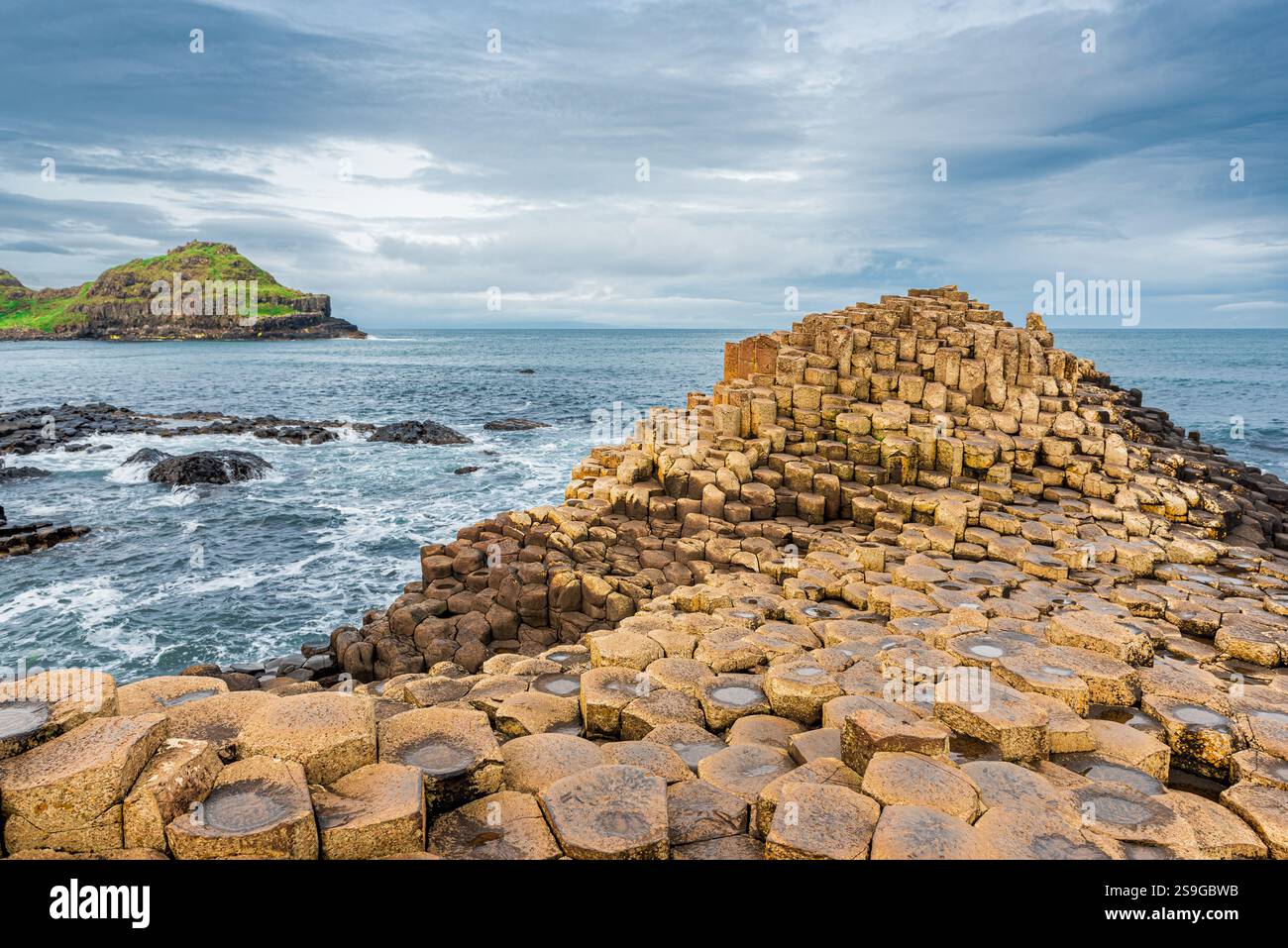 The Giant's Causeway, Bushmills, Antrim County, Irlanda del Nord Foto Stock