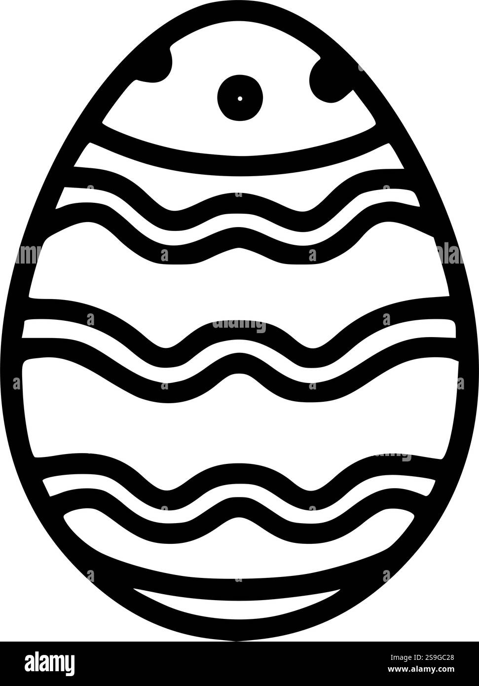 La silhouette decorata dell'uovo di Pasqua è perfetta per l'artigianato natalizio, i design primaverili e i progetti di sublimazione Illustrazione Vettoriale