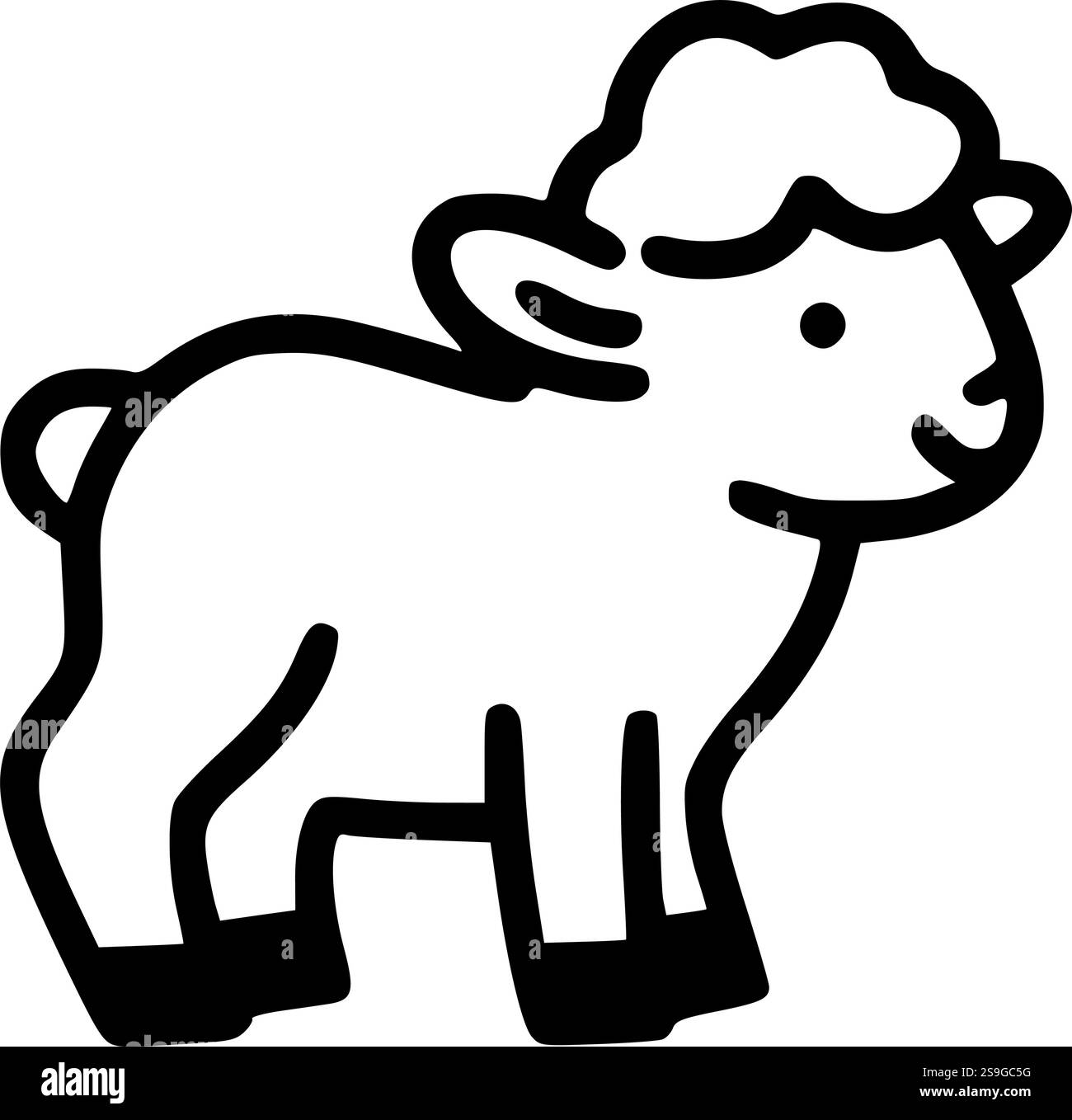 Graziosa silhouette di agnello perfetta per l'artigianato pasquale, design a tema fattoria e progetti di sublimazione Illustrazione Vettoriale