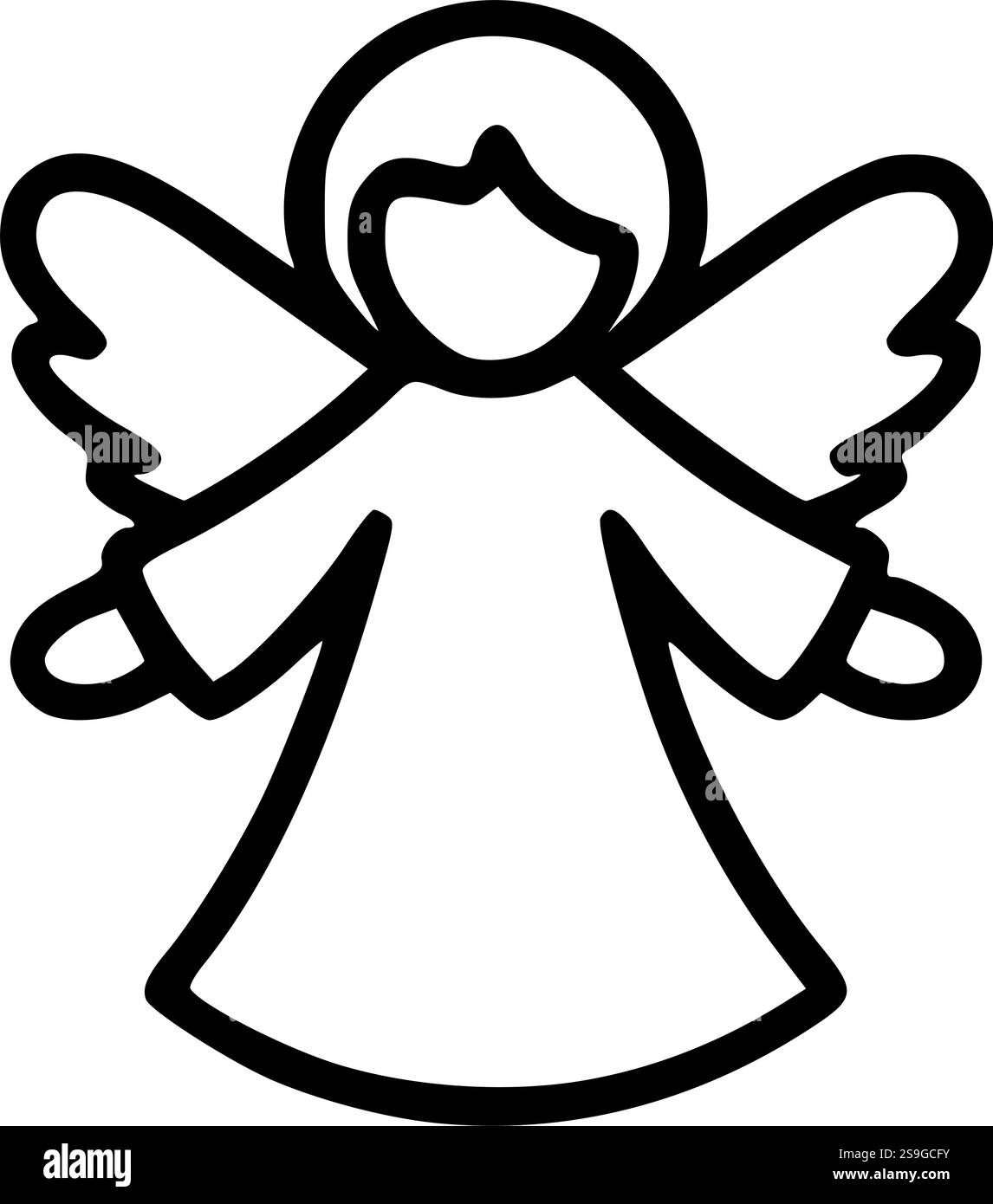 Silhouette Angel perfetta per artigianato natalizio, design religiosi e progetti di sublimazione Illustrazione Vettoriale