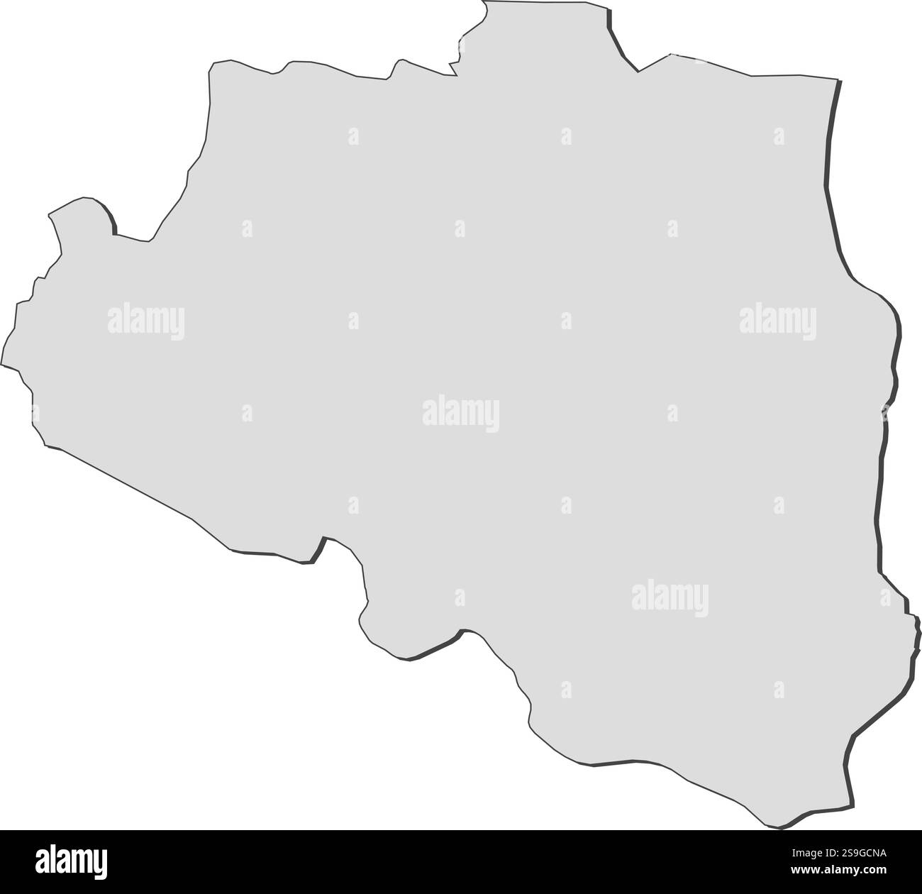 Mappa di Rajshahi, una provincia del Bangladesh. Illustrazione Vettoriale
