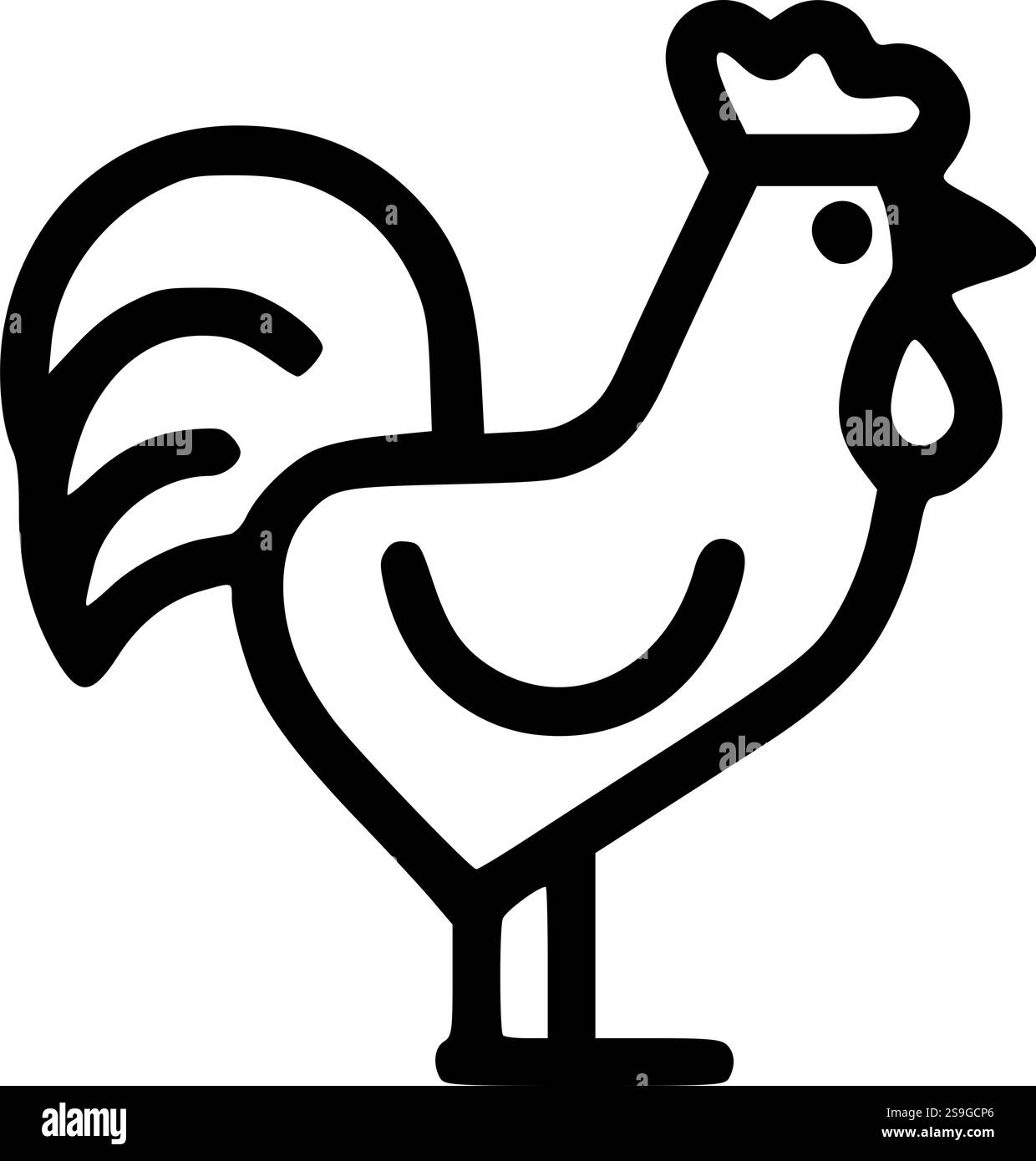 Silhouette Rooster perfetta per artigianato a tema agricolo, design rustici e progetti di sublimazione Illustrazione Vettoriale