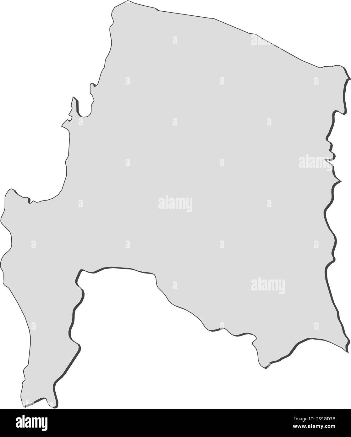 Mappa di Bio-Bío, una provincia del Cile. Illustrazione Vettoriale