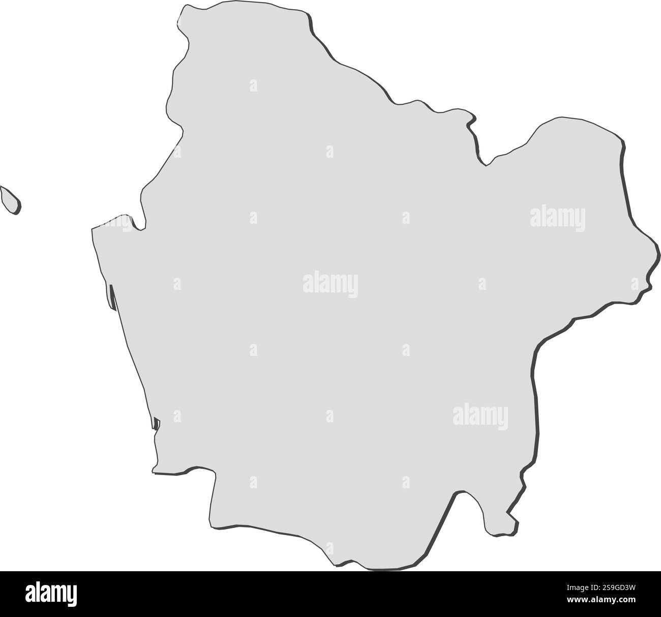 Mappa di Araucanía, una provincia del Cile. Illustrazione Vettoriale