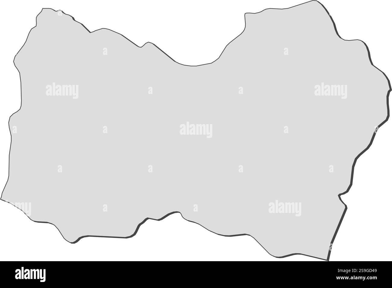 Mappa di o'Higgins, una provincia del Cile. Illustrazione Vettoriale