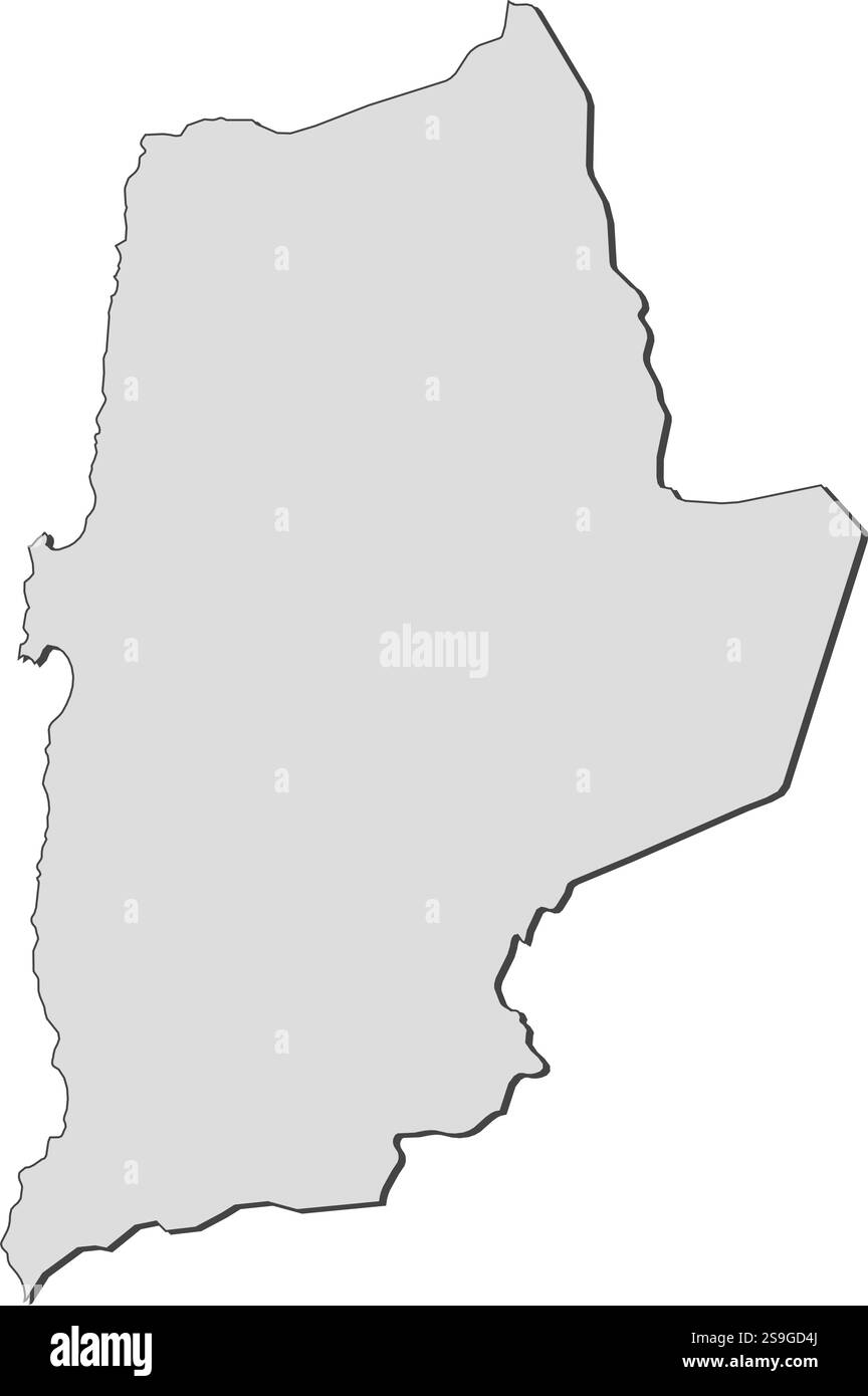 Cartina di Antofagasta, una provincia del Cile. Illustrazione Vettoriale