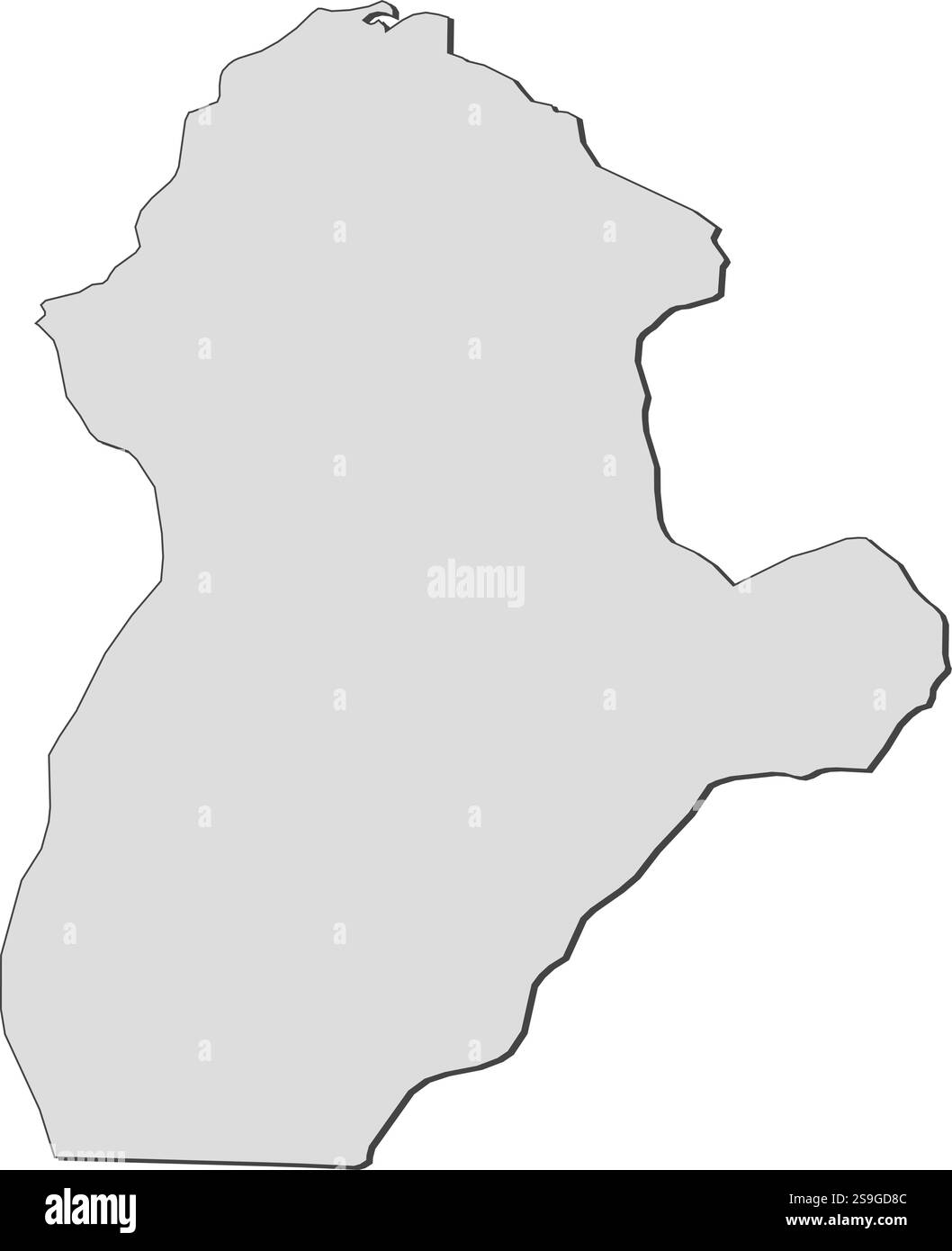 Mappa di Cordoba, una provincia della Colombia. Illustrazione Vettoriale