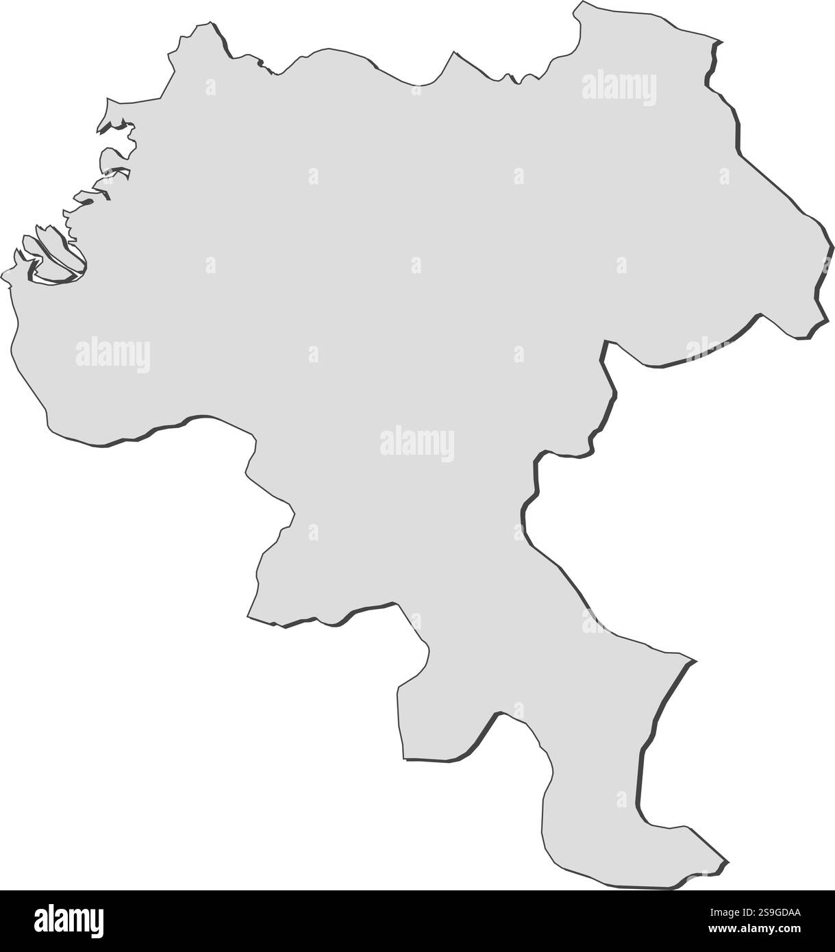Mappa di Cauca, una provincia della Colombia. Illustrazione Vettoriale