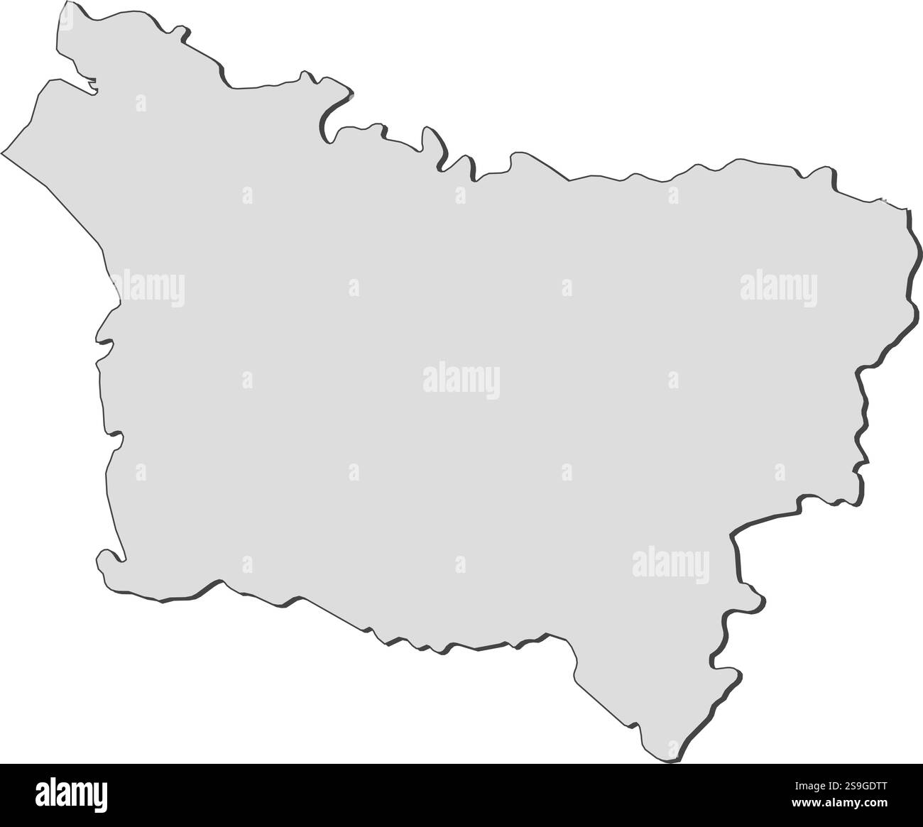 Mappa della Piccardia, una provincia della Francia. Illustrazione Vettoriale