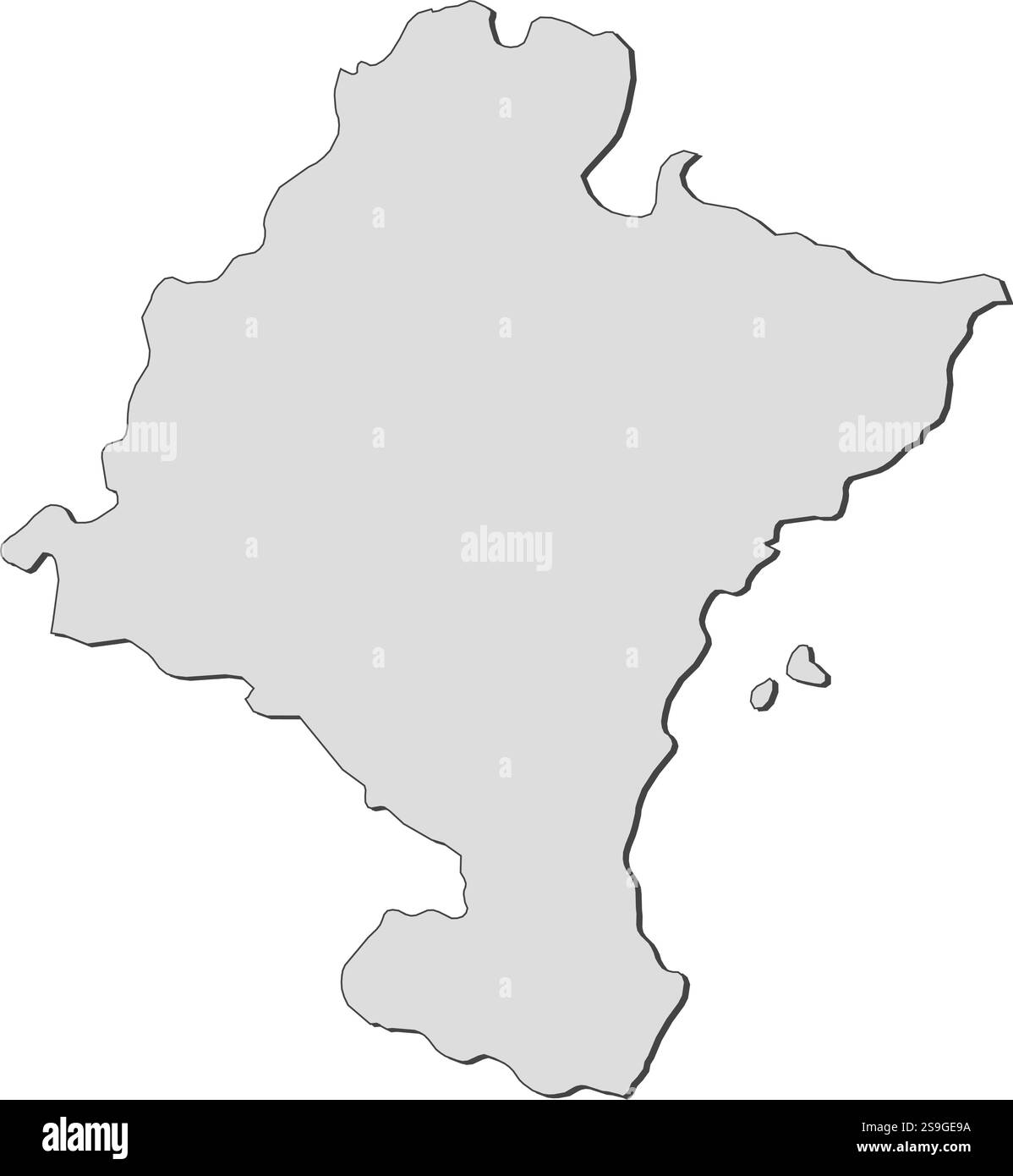 Mappa di Navarra, una provincia della Spagna. Illustrazione Vettoriale