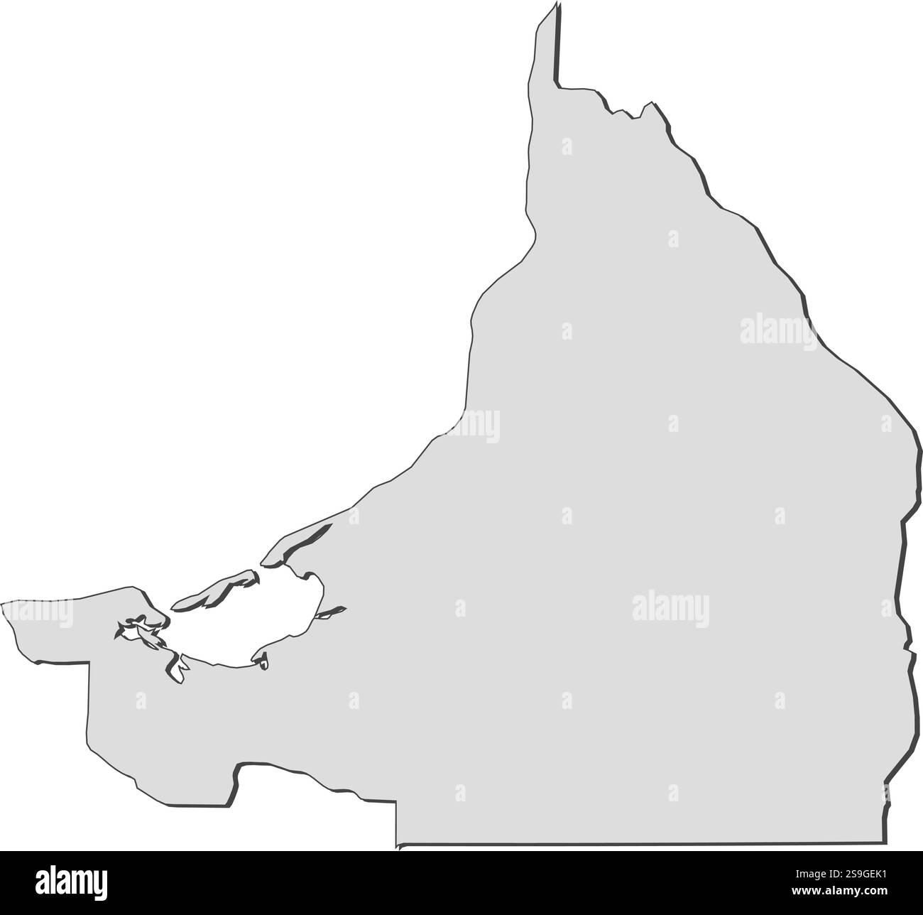 Mappa di Campeche, una provincia del Messico. Illustrazione Vettoriale