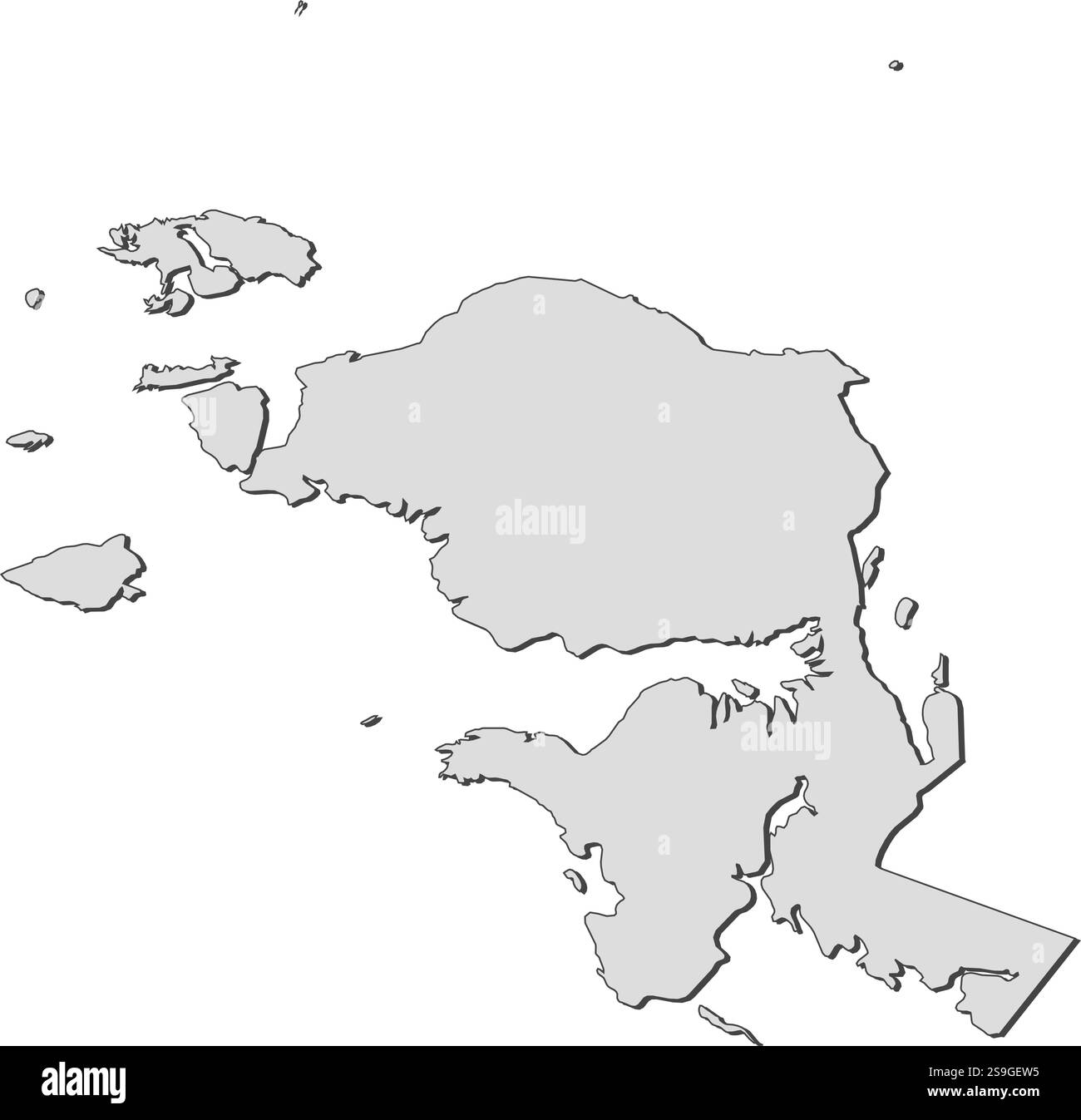 Mappa di Papua Occidentale, una provincia dell'Indonesia. Illustrazione Vettoriale