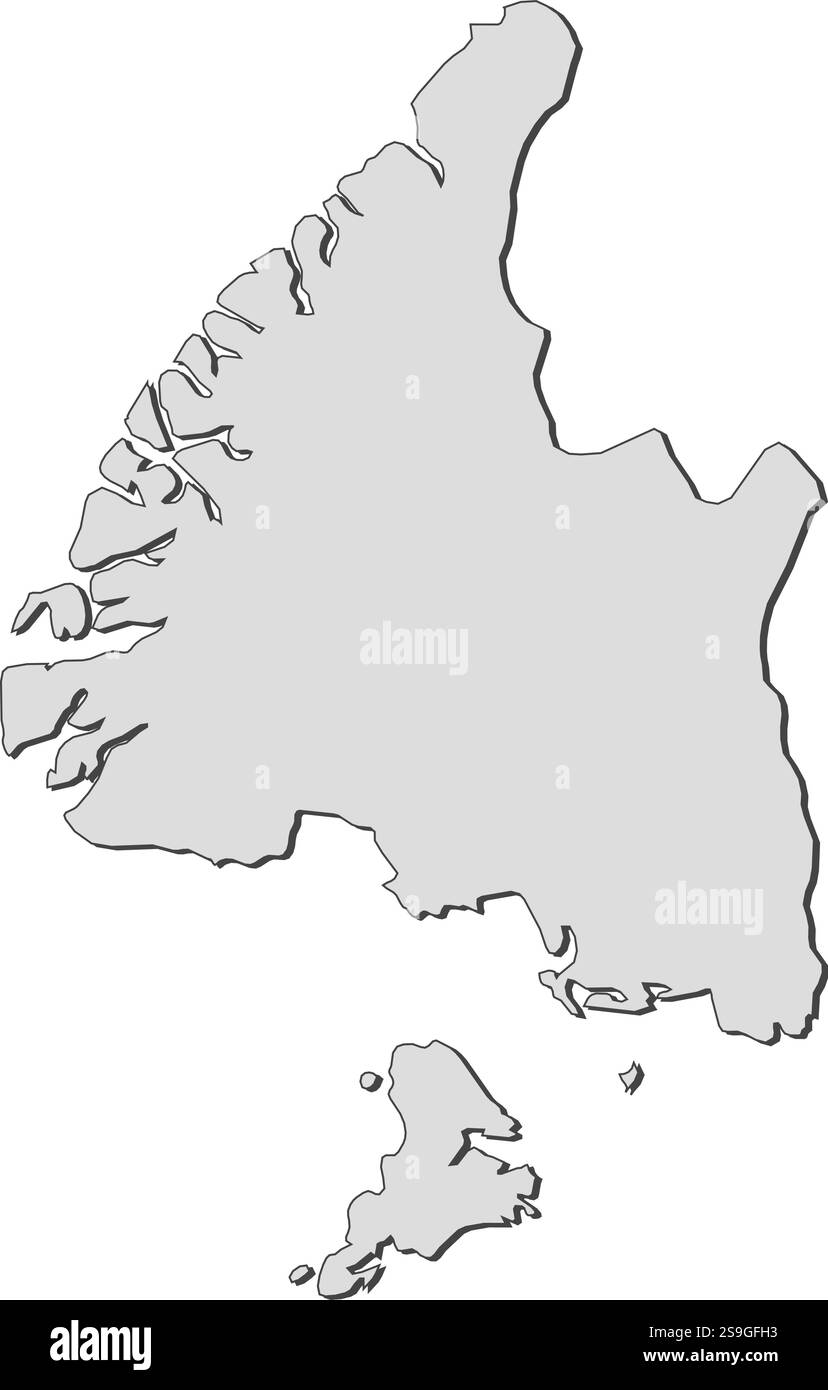 Mappa di Southland, una provincia della nuova Zelanda. Illustrazione Vettoriale
