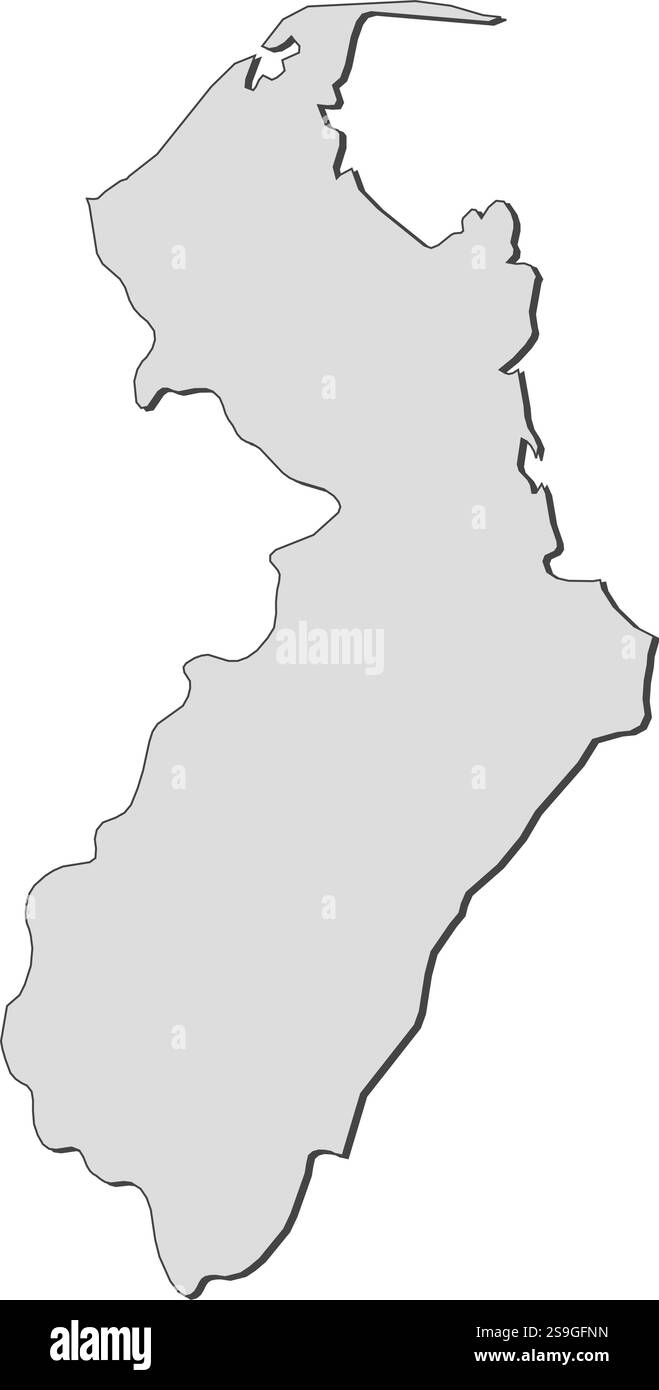 Mappa di Marlborough, una provincia della nuova Zelanda. Illustrazione Vettoriale