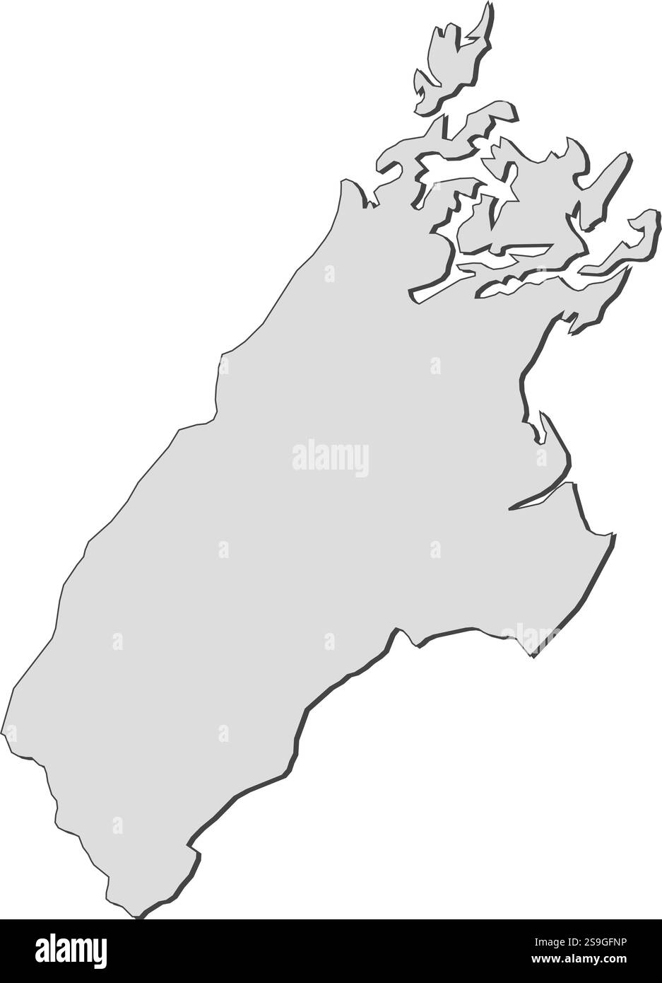 Mappa di Tasman, una provincia della nuova Zelanda. Illustrazione Vettoriale