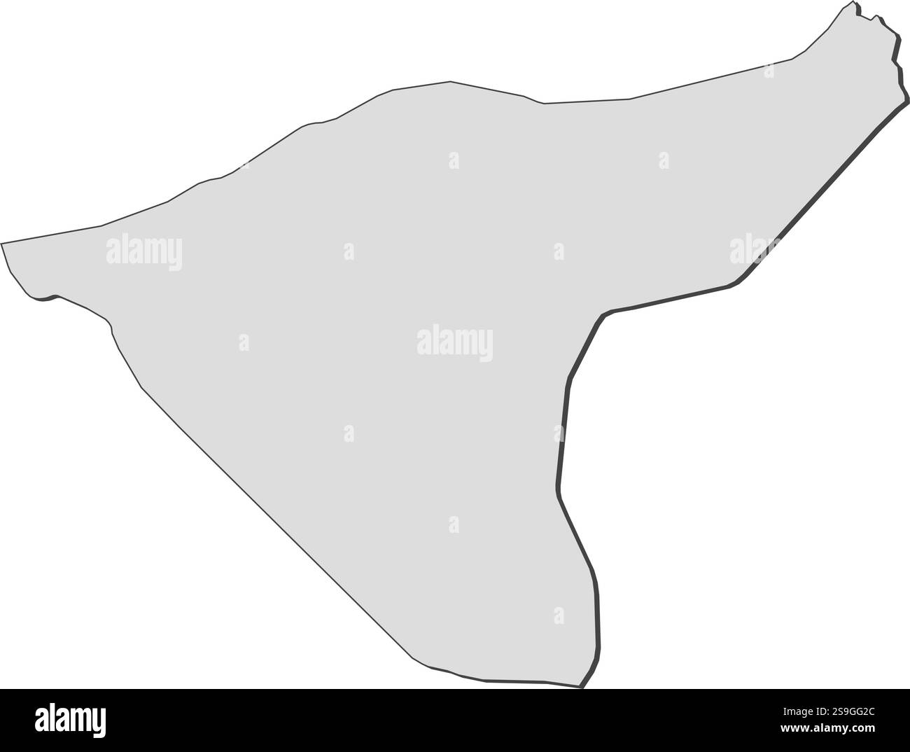 Mappa di al-Hasakah, una provincia della Siria. Illustrazione Vettoriale