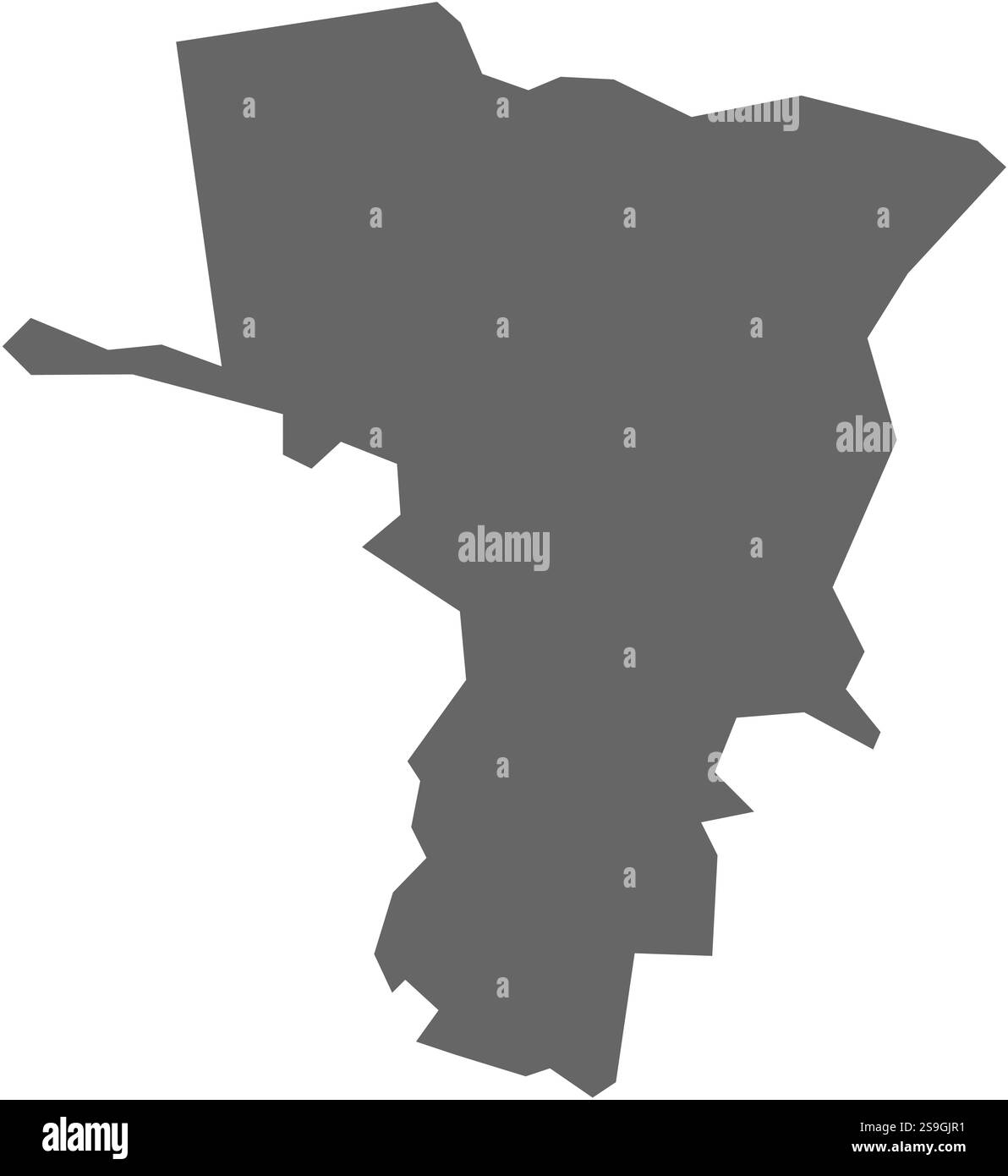 Mappa di Bujumbura Mairie, una provincia del Burundi. Illustrazione Vettoriale