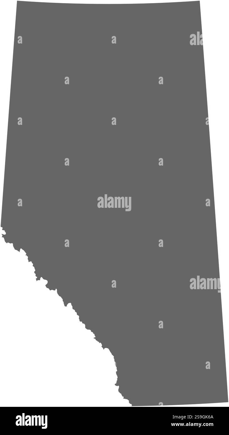 Mappa di Alberta, una provincia del Canada. Illustrazione Vettoriale