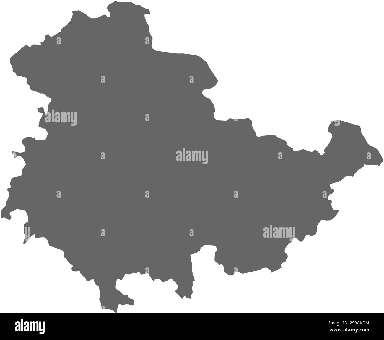 Mappa della Turingia, una provincia della Germania. Illustrazione Vettoriale