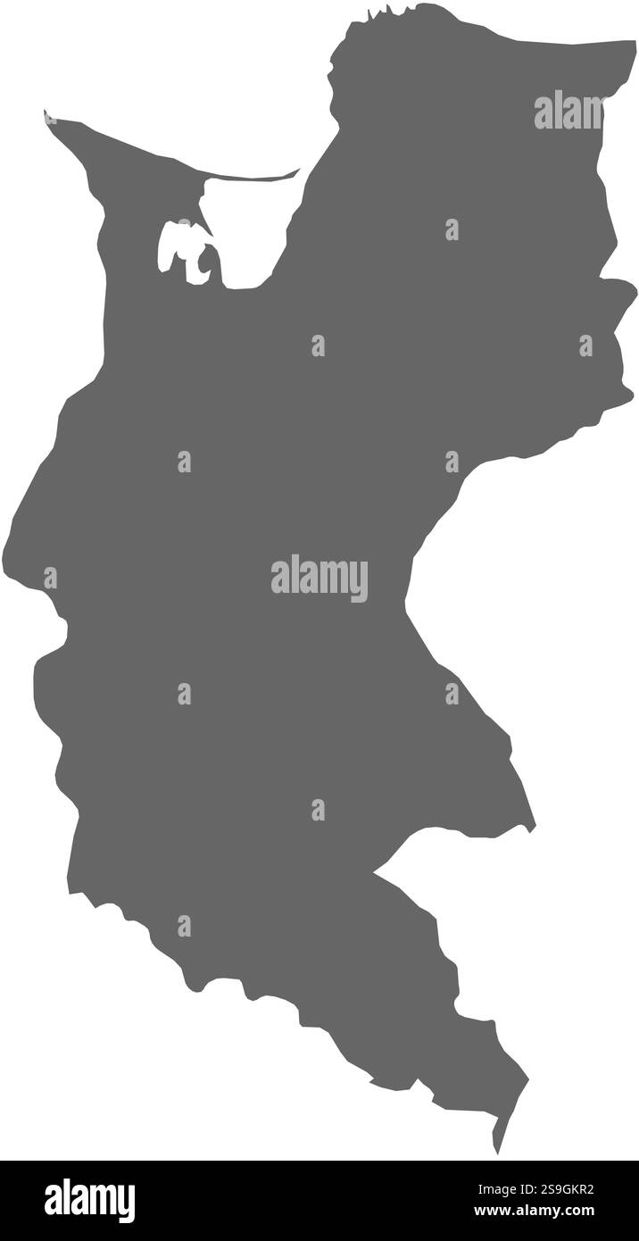 Mappa di Magdalena, una provincia della Colombia. Illustrazione Vettoriale