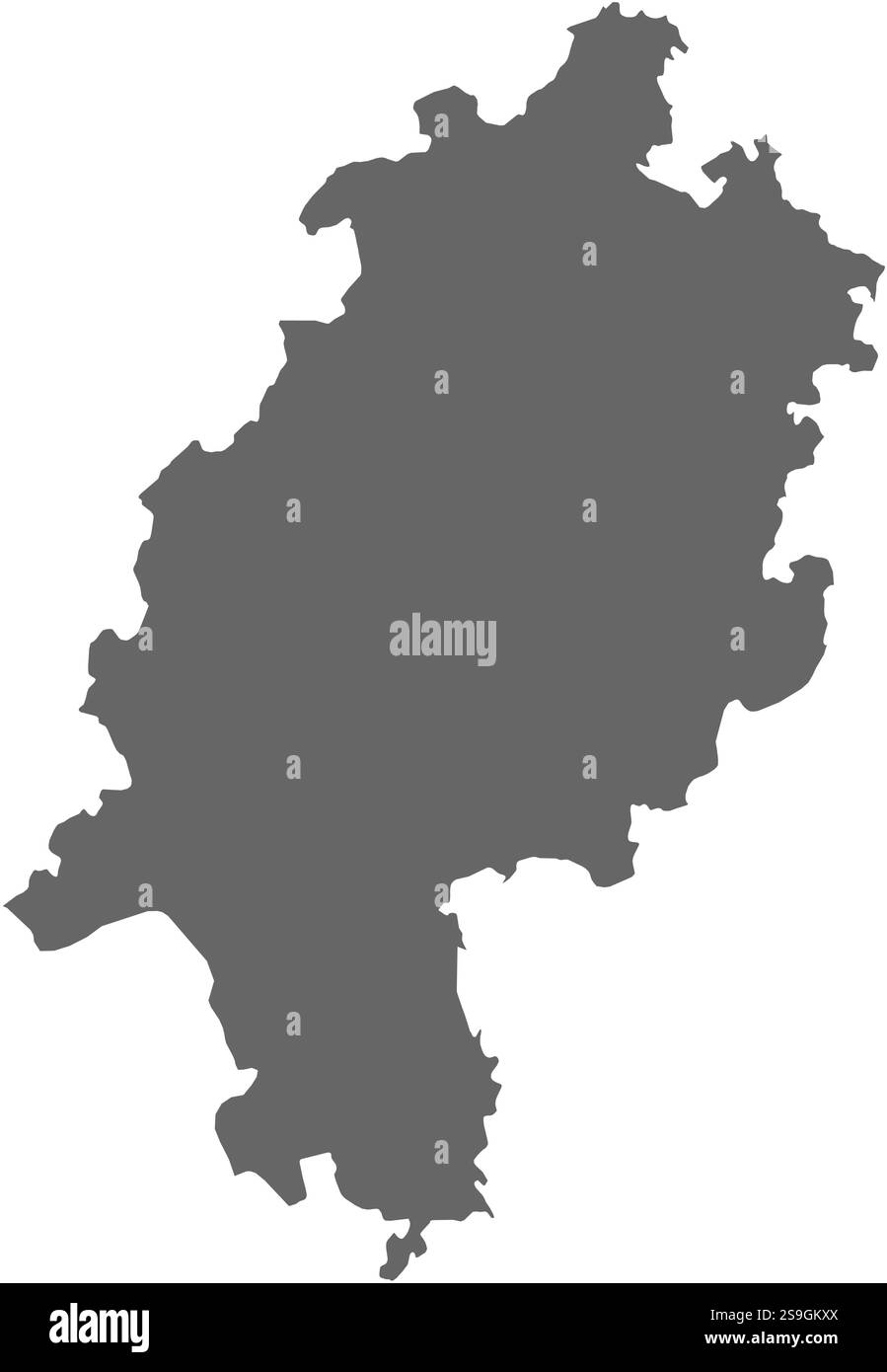 Mappa dell'Assia, una provincia della Germania. Illustrazione Vettoriale