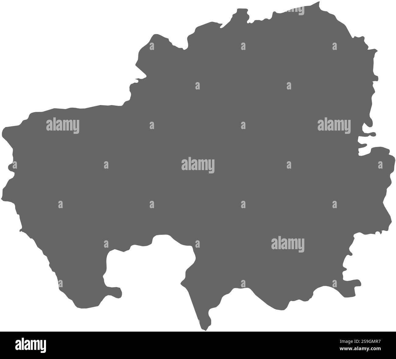 Mappa di Northern, una provincia del Ghana. Illustrazione Vettoriale