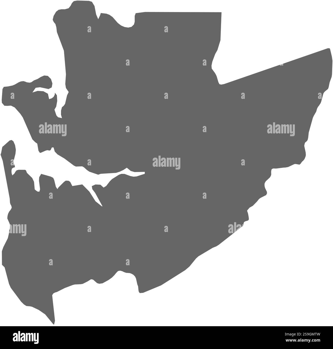 Mappa di Estuaire, una provincia del Gabon. Illustrazione Vettoriale