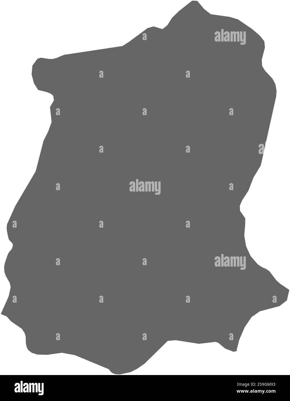 Mappa del Sikkim, una provincia dell'India. Illustrazione Vettoriale