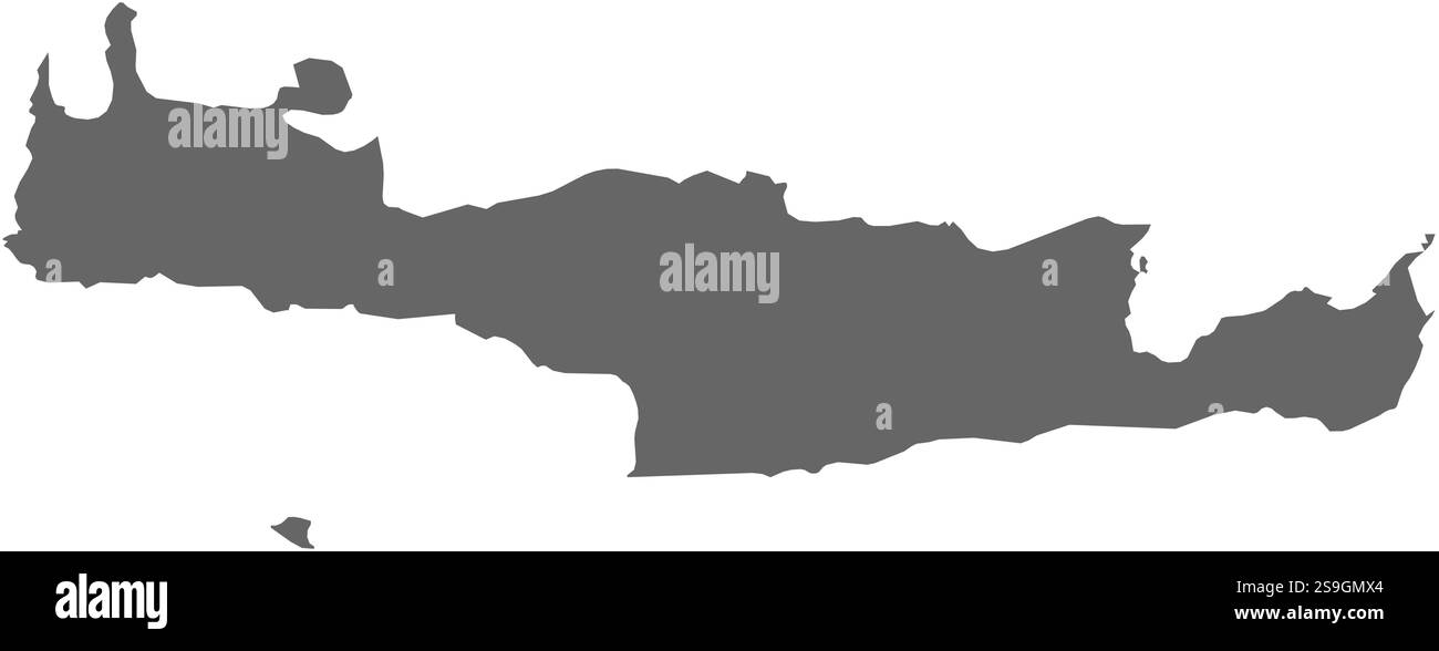 Mappa di Creta, una provincia della Grecia. Illustrazione Vettoriale