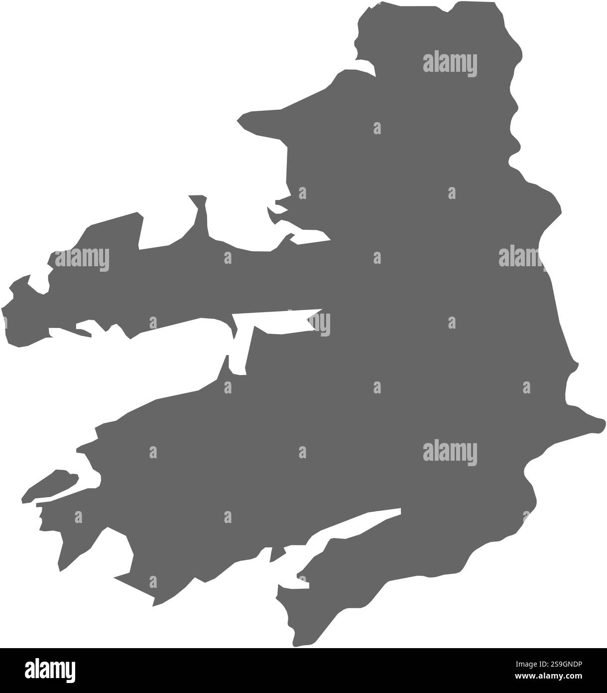 Mappa di Kerry, una provincia d'Irlanda. Illustrazione Vettoriale