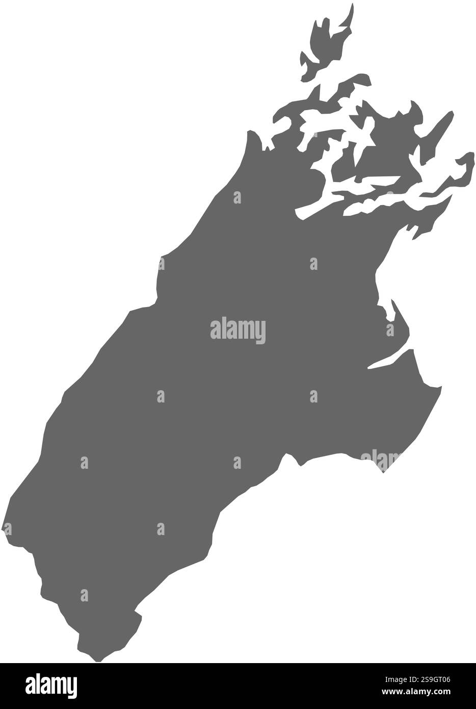 Mappa di Tasman, una provincia della nuova Zelanda. Illustrazione Vettoriale