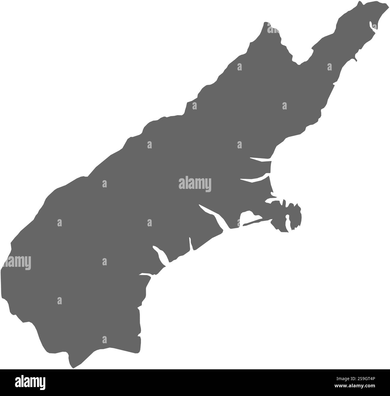 Mappa di Canterbury, una provincia della nuova Zelanda. Illustrazione Vettoriale