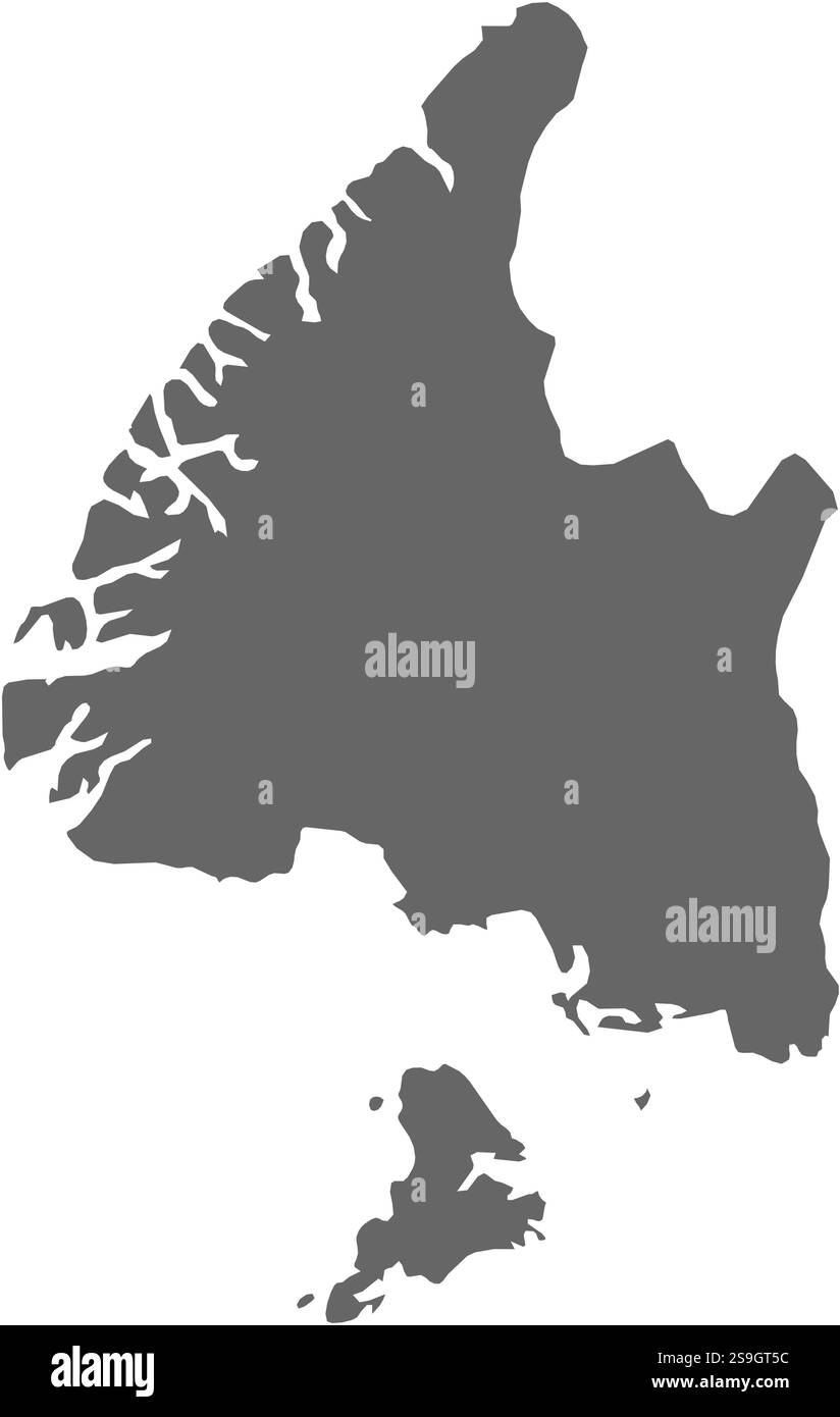 Mappa di Southland, una provincia della nuova Zelanda. Illustrazione Vettoriale