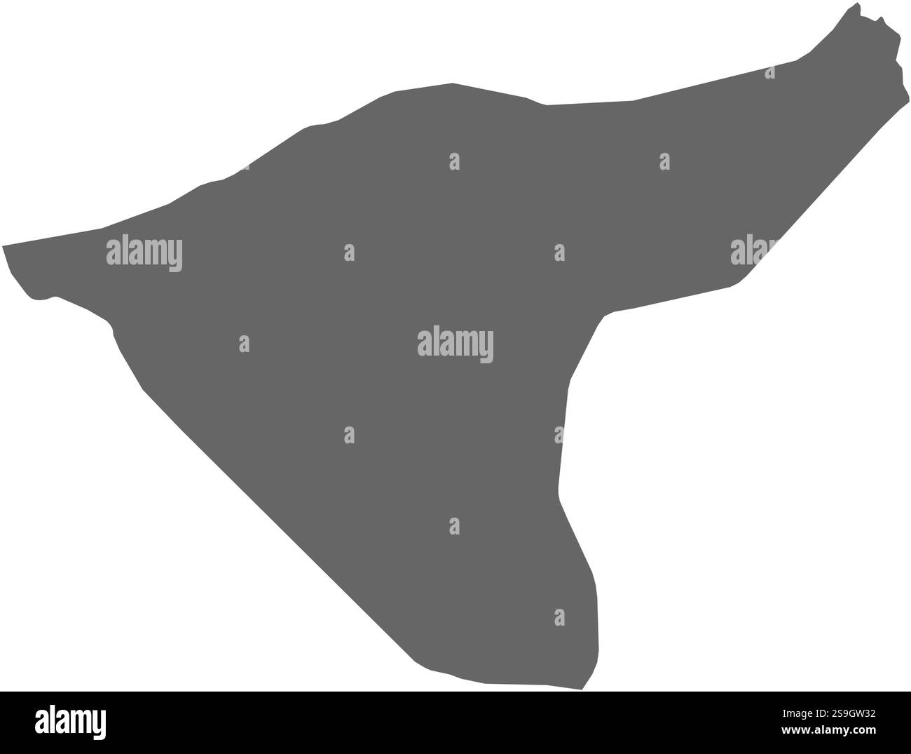 Mappa di al-Hasakah, una provincia della Siria. Illustrazione Vettoriale