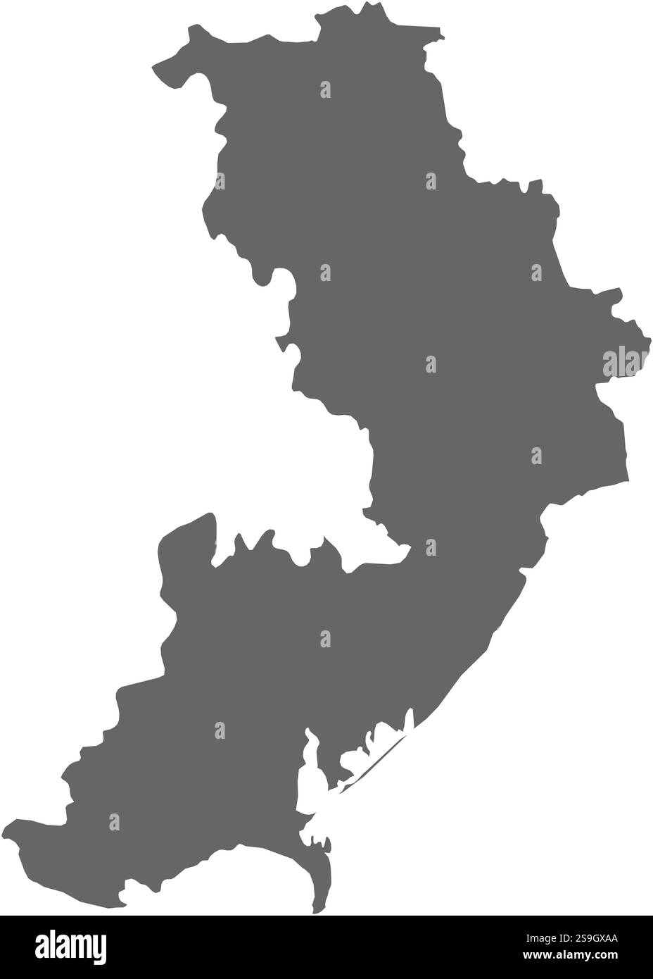Mappa di Odessa, una provincia dell'Ucraina. Illustrazione Vettoriale