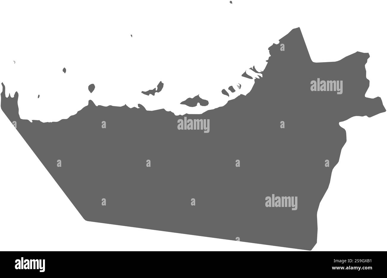 Mappa di Abu Dhabi, una provincia degli Emirati Arabi Uniti. Illustrazione Vettoriale