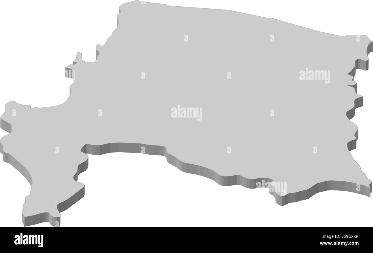 Mappa di Bio-Bío, una provincia del Cile. Illustrazione Vettoriale