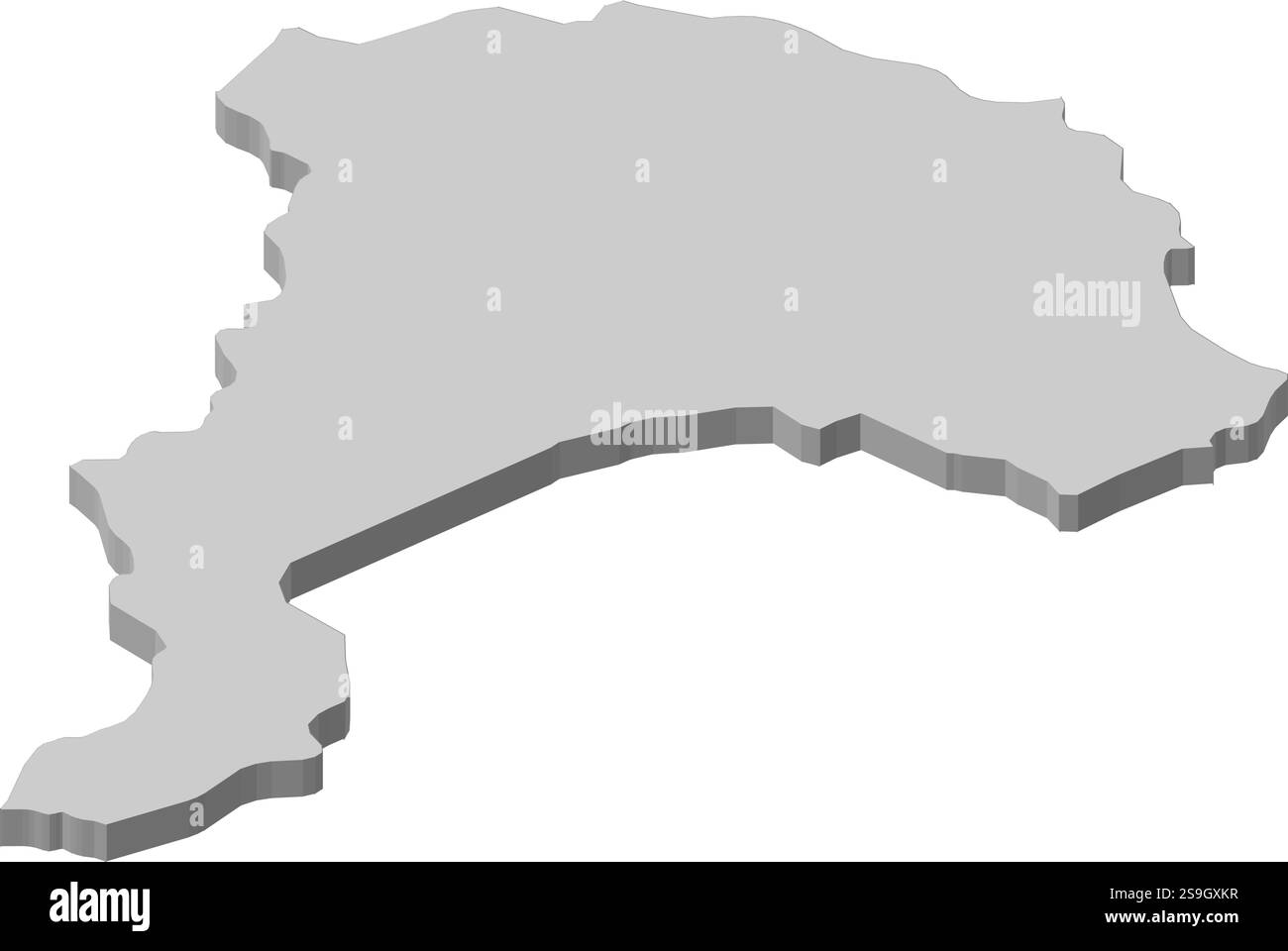 Mappa di Valparaíso, una provincia del Cile. Illustrazione Vettoriale