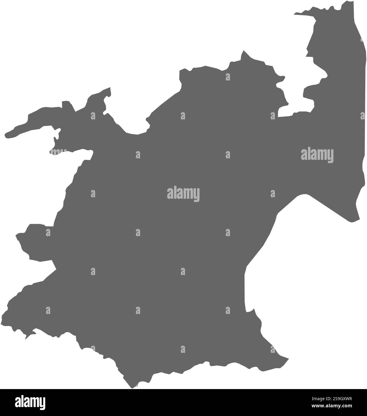 Mappa di Mpumalanga, una provincia del Sud Africa. Illustrazione Vettoriale