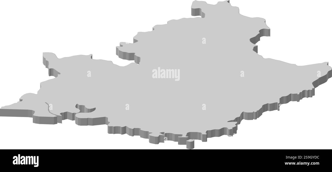 Mappa di Provence-Alpes-Côte d'Azur, una provincia della Francia. Illustrazione Vettoriale