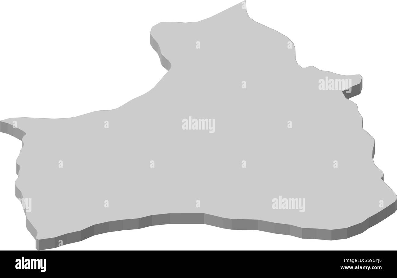 Mappa della regione di Arica e Parinacota, una provincia del Cile. Illustrazione Vettoriale