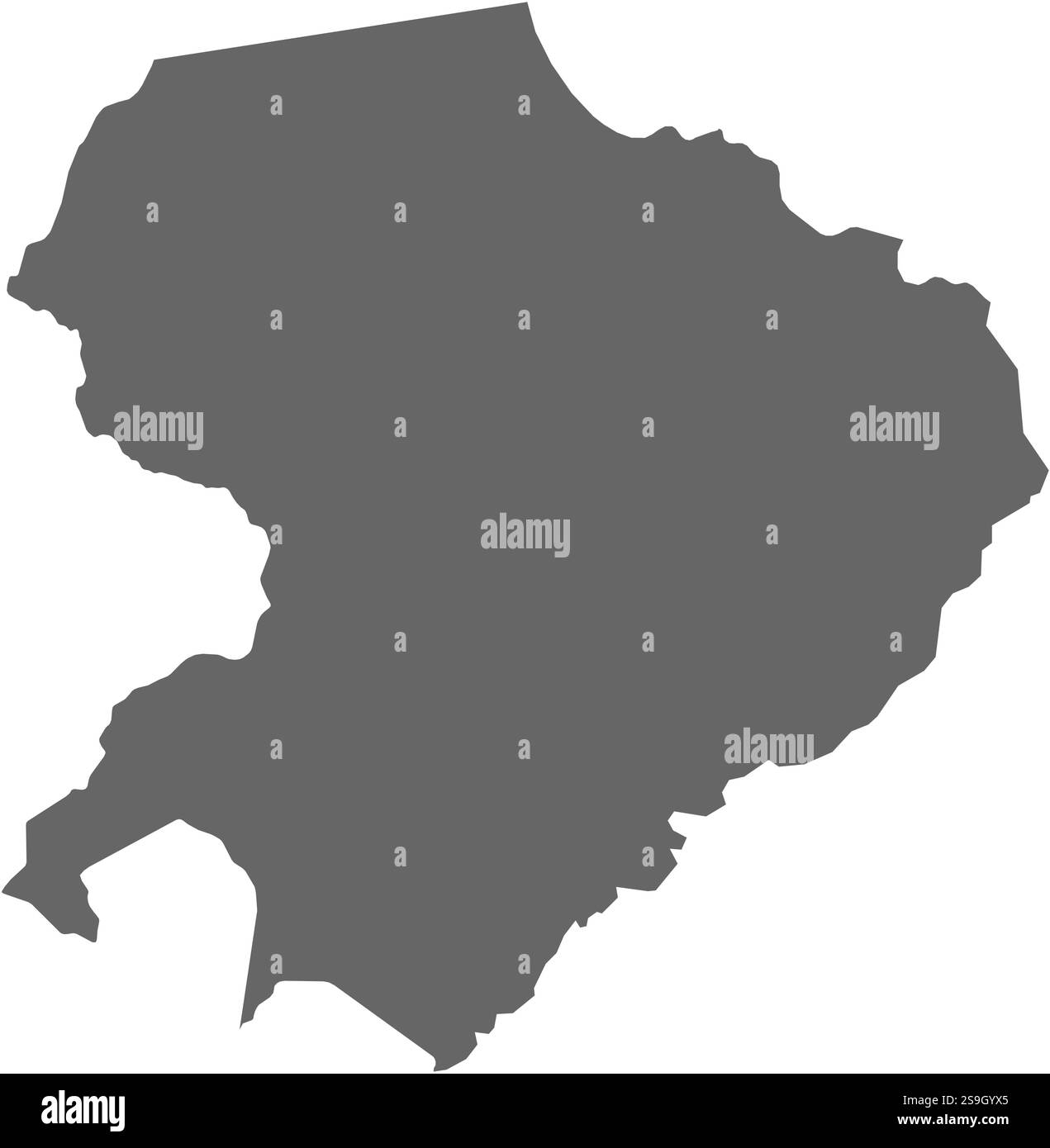Mappa di Northern, una provincia dello Zambia. Illustrazione Vettoriale