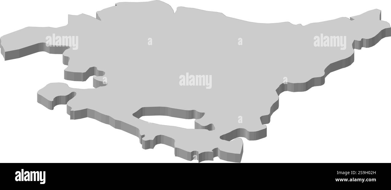 Mappa dei Paesi Baschi, una provincia della Spagna. Illustrazione Vettoriale
