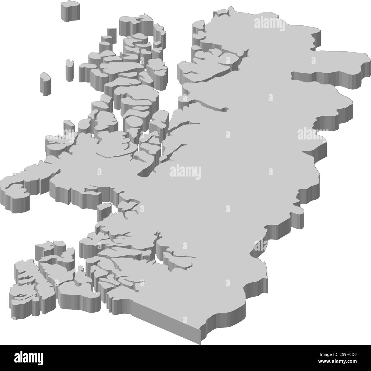 Mappa di Aisén, una provincia del Cile. Illustrazione Vettoriale