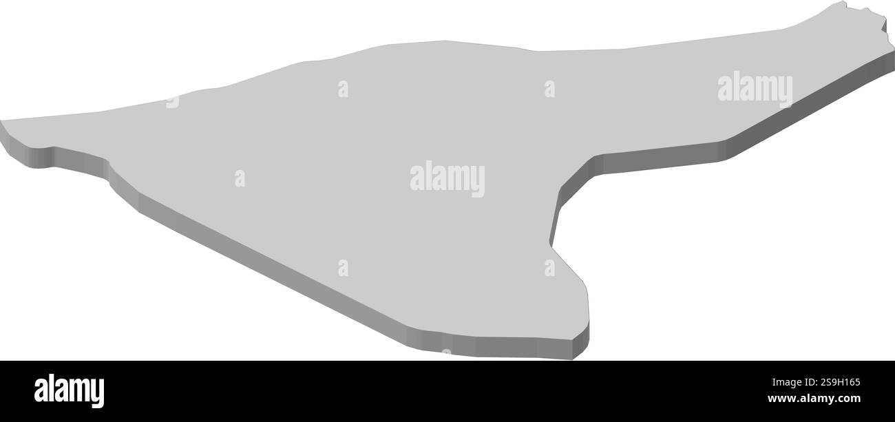 Mappa di al-Hasakah, una provincia della Siria. Illustrazione Vettoriale