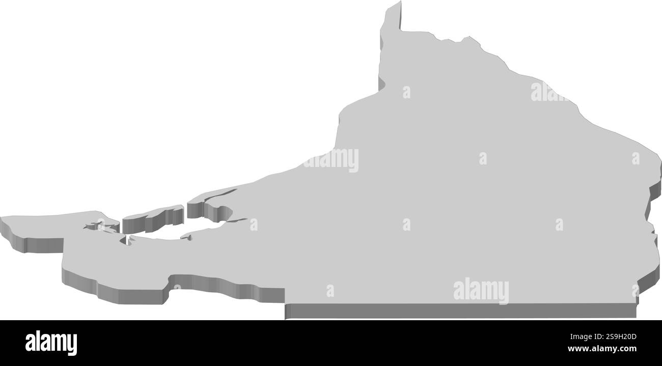 Mappa di Campeche, una provincia del Messico. Illustrazione Vettoriale