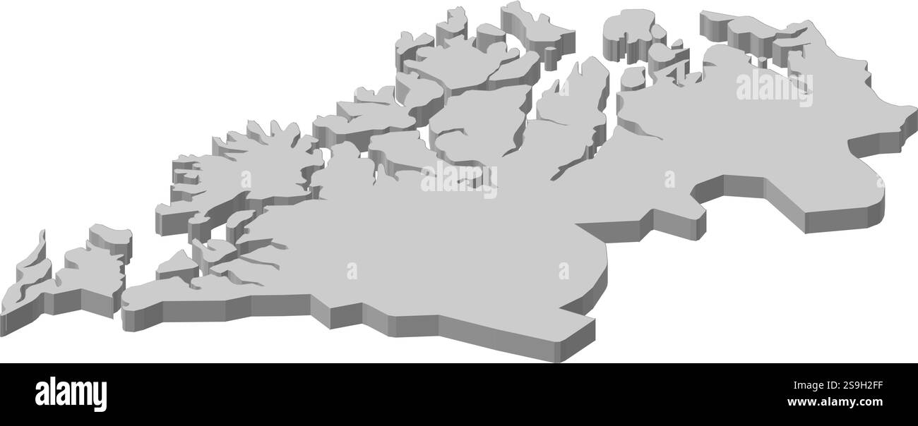 Mappa di Troms, una provincia della Norvegia. Illustrazione Vettoriale