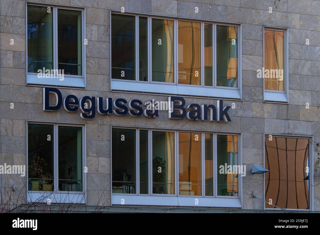 Degussa Bank AG edificio per uffici aziendali, istituto bancario europeo con sede a Francoforte sul meno, Assia, Germania servizi professionali, Fran Foto Stock
