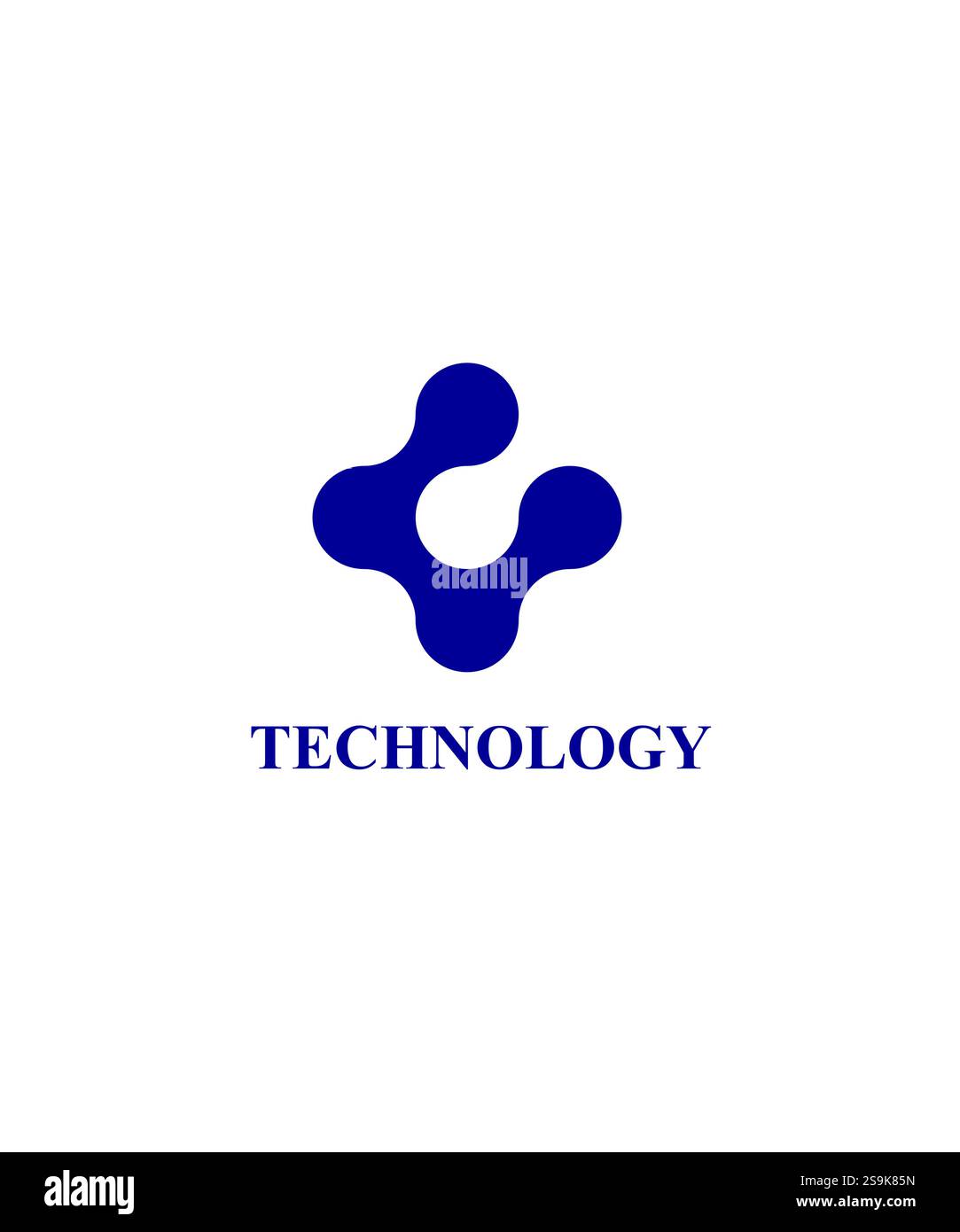 Disegno astratto del logo della tecnologia blu, disegno vettoriale del logo della tecnologia Illustrazione Vettoriale