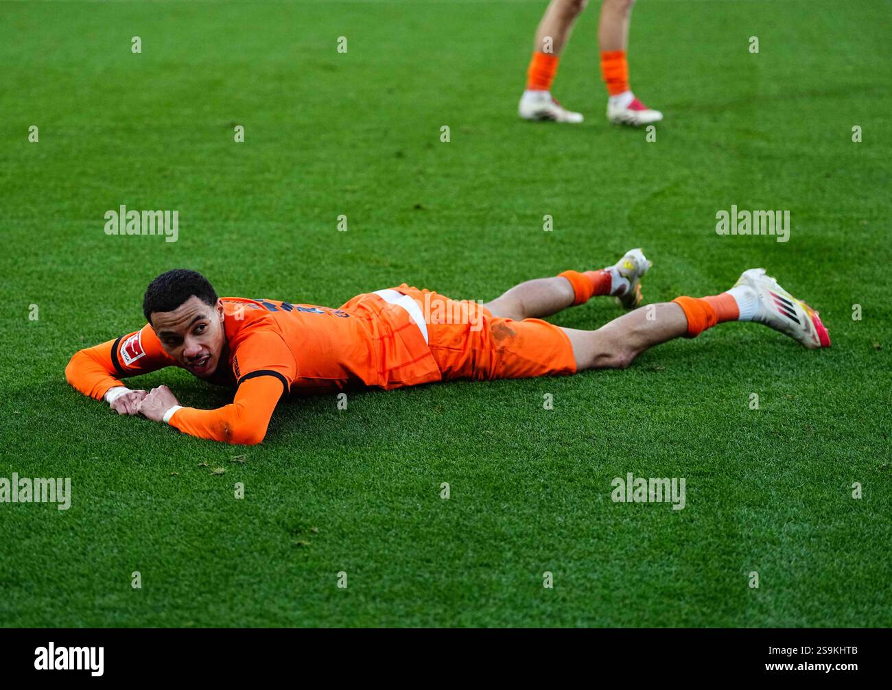 Gennaio 26 2025: /e10#2/ a terra durante un 1. Bundesligaa, TSG 1899 Hoffenheim contro Eintracht Frankfurt , presso Prezero Arena, Hoffenheim, Germania. Ulrik Pedersen/CSM Foto Stock